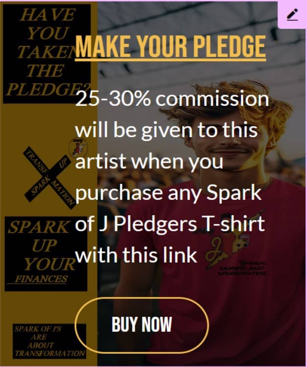 Our Partners get a revenue share from every sale of our spark of J T-shrit